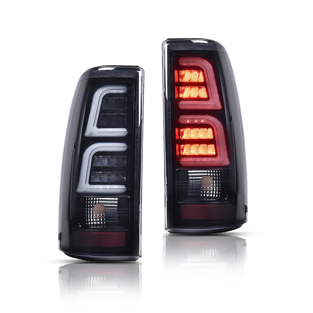 G-PLUS LED Tail Light Assembly Rear Brake Lamp Compatible with Chevy Silverado/GMC Sierra 1999 2000 2001 2002 Luces Traseras Rear Brake Lamps Assembly
