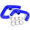 Twin Intercooler + Blue Hose Kit Black Compatible With VW VOLKSWAGEN Golf R GTI MK7 Upgrade