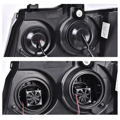 G-PLUS LED Headlights Assembly Fit Chevy Tahoe Avalanche Subarban 1500 2500 2007-2014 DRL Corner Turn Signal Headlamps Set Pair Left & Right Clear Lens Black Housing Amber Reflector,faros delanteros