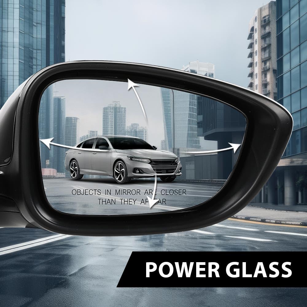 G-PLUS Power Mirror Driver and Passenger Side Compatible with Honda Accord Sedan 2018-2022 1.5L HO1320328 HO1321328 76208TVAA02 76258TVAA02 Glossy Black 3-Pin Manual Folding