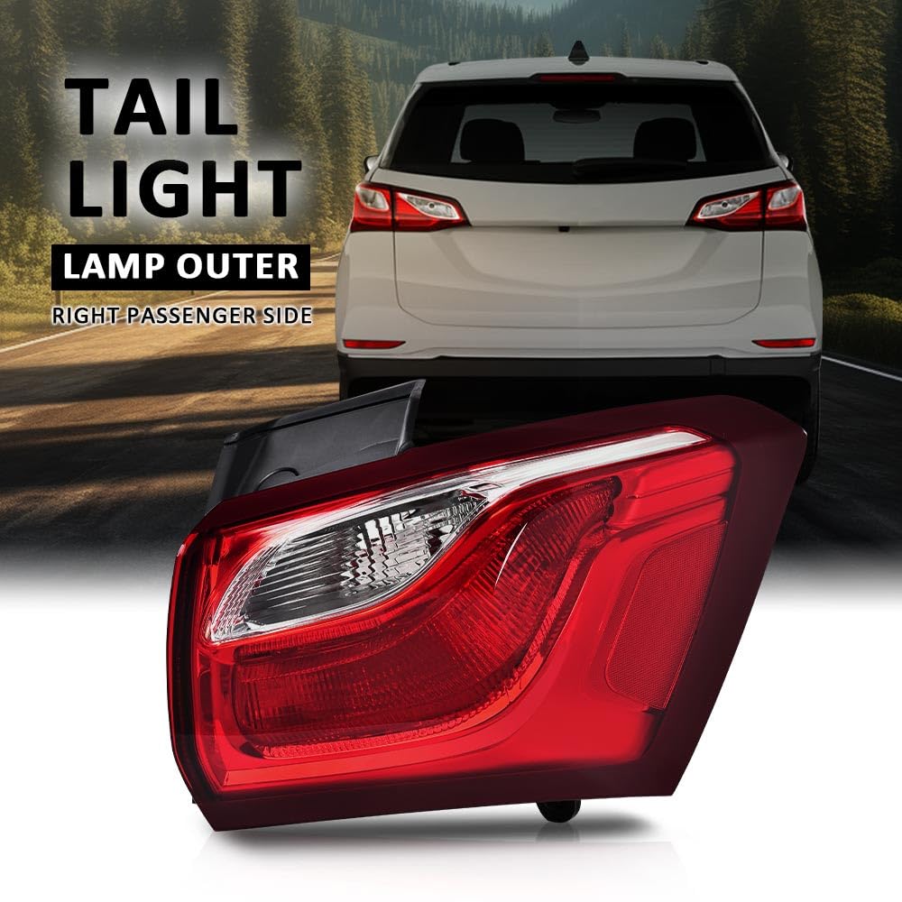G-PLUS Tail Light Lamp Right Passenger Side w/Bulbs Compatible with Chevy Equinox 2018-2020 (4-Door Sport Utility) GM2805132, 19418087 Red Lens Luces Traseras Rear Brake Lamps Assembly