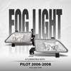 G-PLUS Pair Fog Lights Bumper Driving Lamps Left+Right Compatible with Honda Pilot 2006 2007 2008 33951S9VA11, 33901S9VA11 White