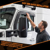 G-PLUS Tape-On Window Visors Deflector Rain Guard Compatible with Kenworth T680 T880 2012-2018 | High-Wind Resistant | Rain & Fog Protection | Clear View | Window Friendly | Smoky