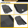 TPE Floor Mats Cargo Liners 3PCS, Compatible with Jeep Gladiator 2020-2024, 1st & 2nd Row, Floor Liner All Weather Full Cover Protection
