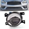 G-PLUS Front Bumper Mounted Fog Light Assembly Replacement For 2015-2017 Infiniti Q50 QX50 QX60 QX80 Driving Lamps Right Passenger Side w/Bulbs LED Type Replacement 261554GA0A