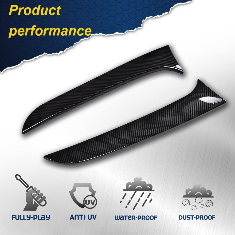 G-PLUS Rear Window Spoiler Side Wing Trim Cover Compatible with 2015-2017 BMW 1 Series F20 (Carbon Black)
