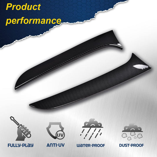 G-PLUS Rear Window Spoiler Side Wing Trim Cover Compatible with 2015-2017 BMW 1 Series F20 (Carbon Black)
