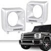 G-PLUS Silver Headlight Bezel with LED DRL Light Strip & Wire harness Compatible with 1990-2018 Mercedes Benz G-class W463 G63 G65 G500 G550 G55 AMG