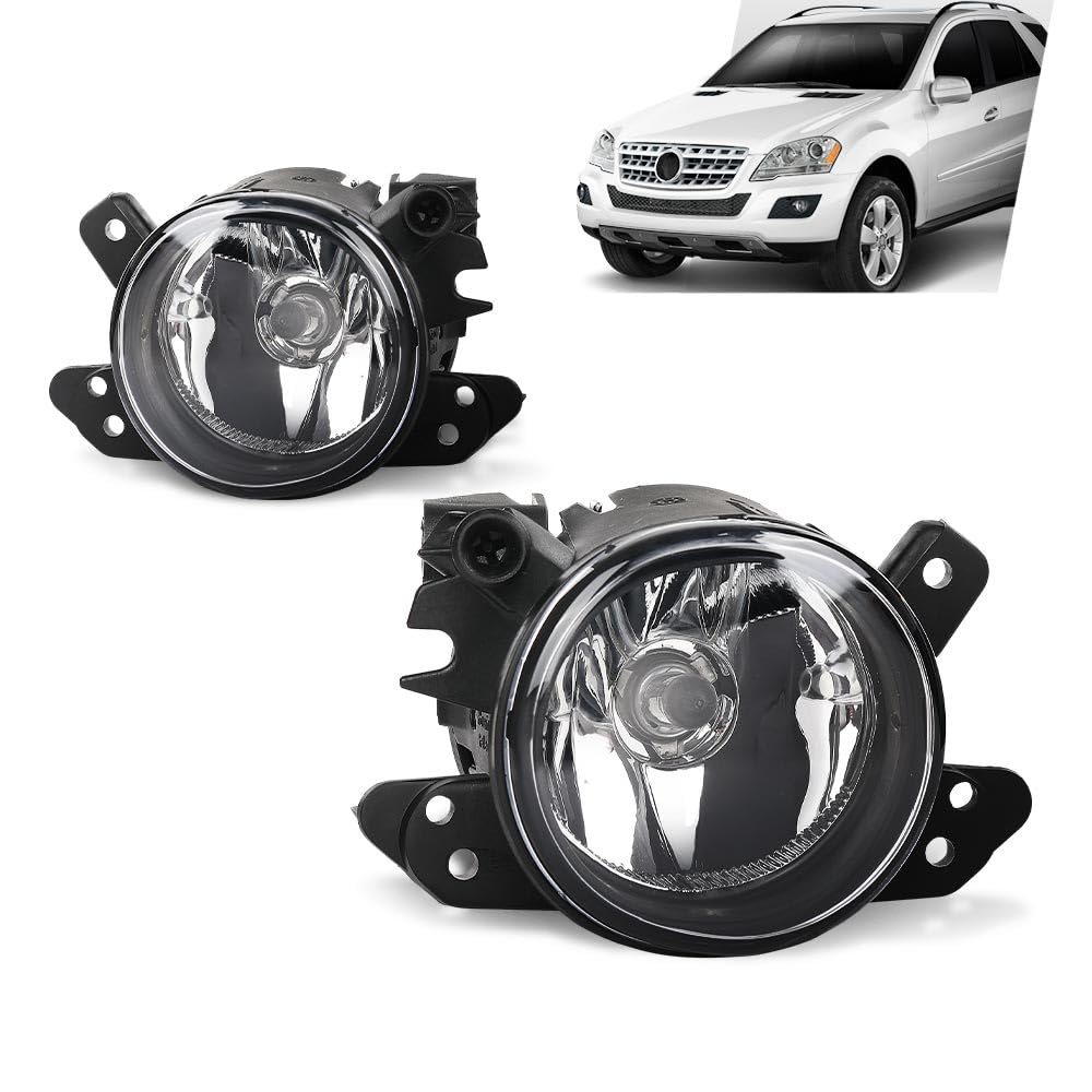 G-PLUS Pair Bumper Fog Lights Lamps, Compatible with Benz C-Class GL-Class M-Class 2005-2011, Fit E300 S450 S550 S600 2007-2017, LH Driver & RH Passenger 2PCS, 2518200756, 2518200856