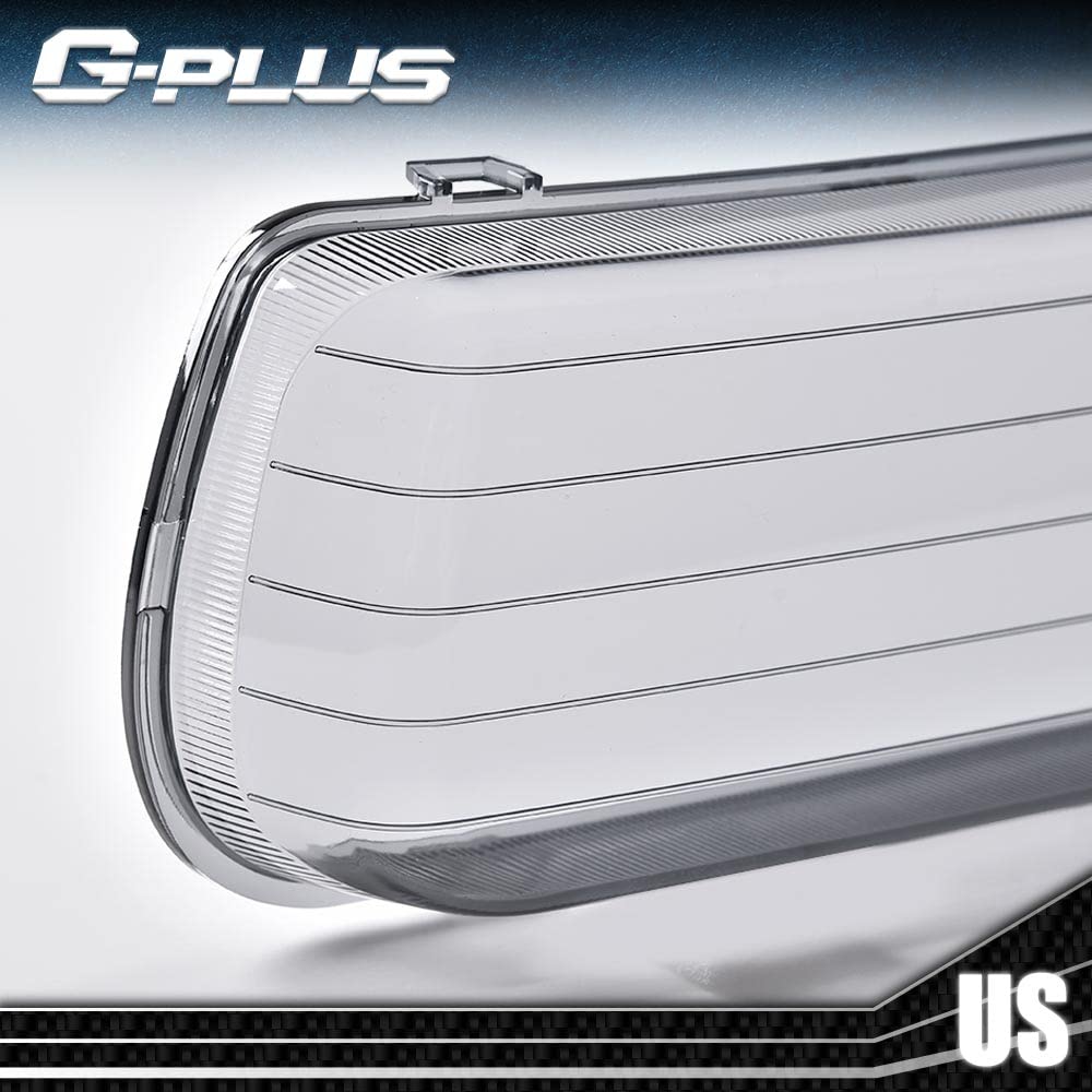 G-PLUS Front Headlight Lenses Cover Compatible with 1999-2002 Chevy Silverado 1500 2500 3500,Left & Right Side Replacement A Pair (Smoky Lens)