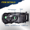 G-PLUS Headlights Assembly, Compatible with 2002 2003 2004 2005 Dodge Ram 1500 2500 3500 bumper Headlamp, Clear lens Black Housing Amber Reflector