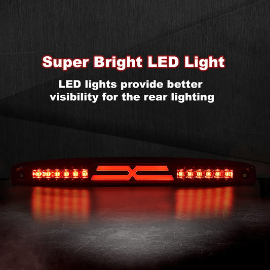 G-PLUS LED Rear Center Tailgate Lamp X Brake Light Compatible with 2003-2006 Dodge Ram 2500 3500 Led Tailgate Light Bar Replacement High Mounted Brake Light 05086509AA