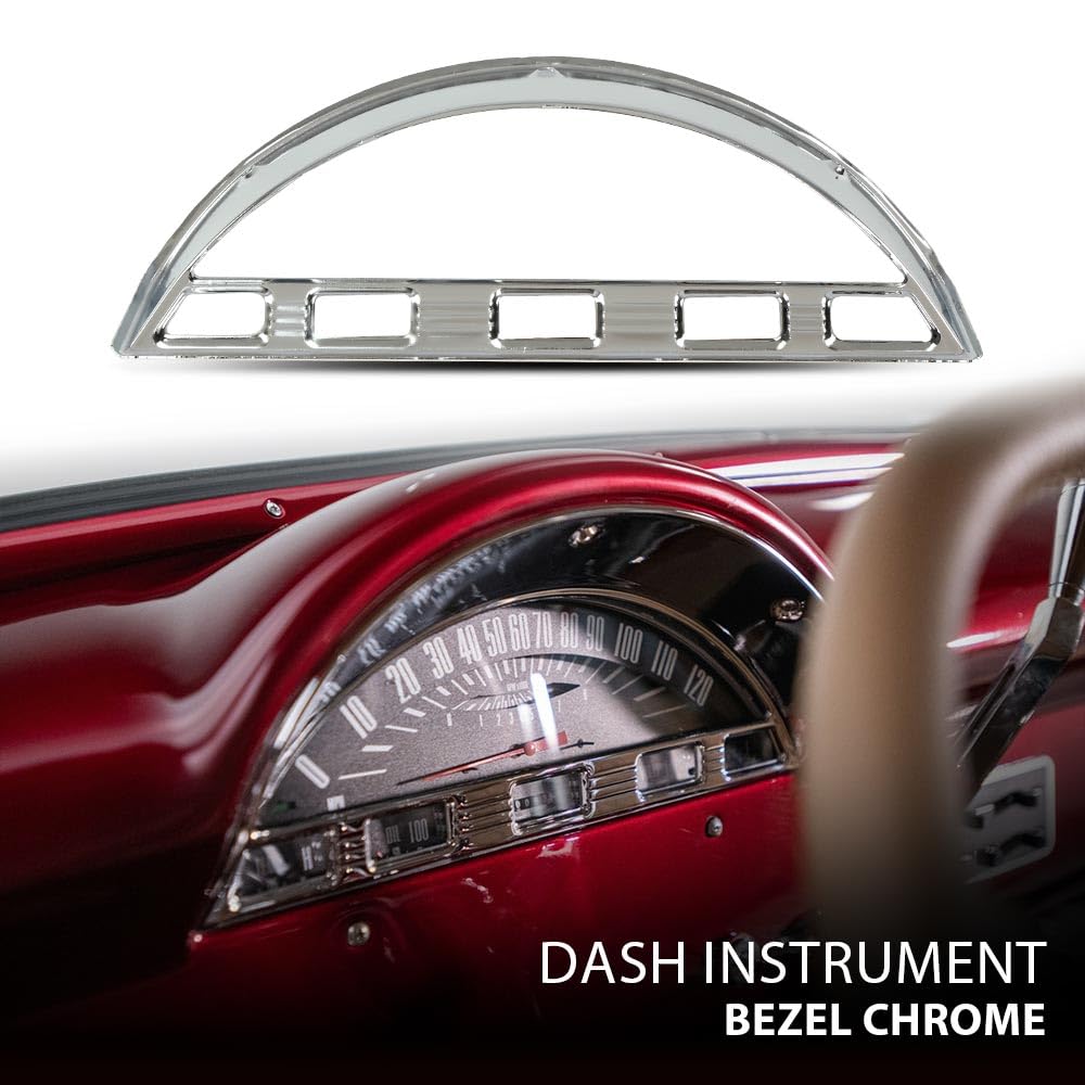 G-PLUS Dash Instrument Bezel Chrome Compatible with 1956 Ford F-Series Pickup Truck 45306 3203B