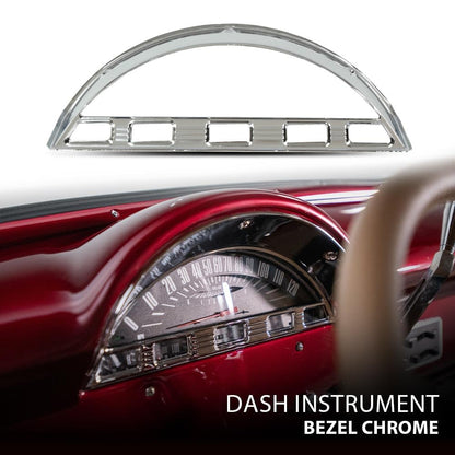 G-PLUS Dash Instrument Bezel Chrome Compatible with 1956 Ford F-Series Pickup Truck 45306 3203B
