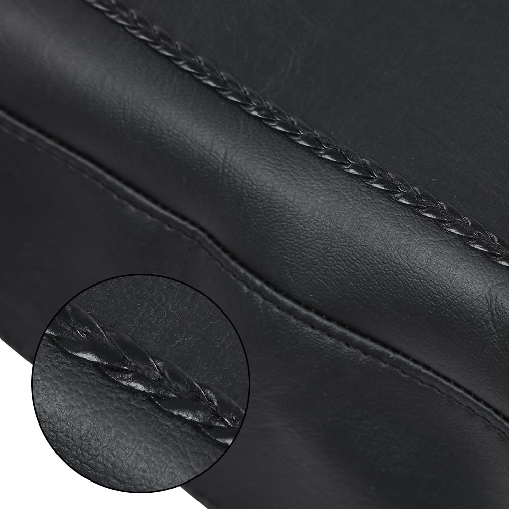 G-PLUS Pair Plain Hard Leather Saddlebag Speaker Lid Covers Fit 1993-2013 Touring Road King Electra Road Street Glide