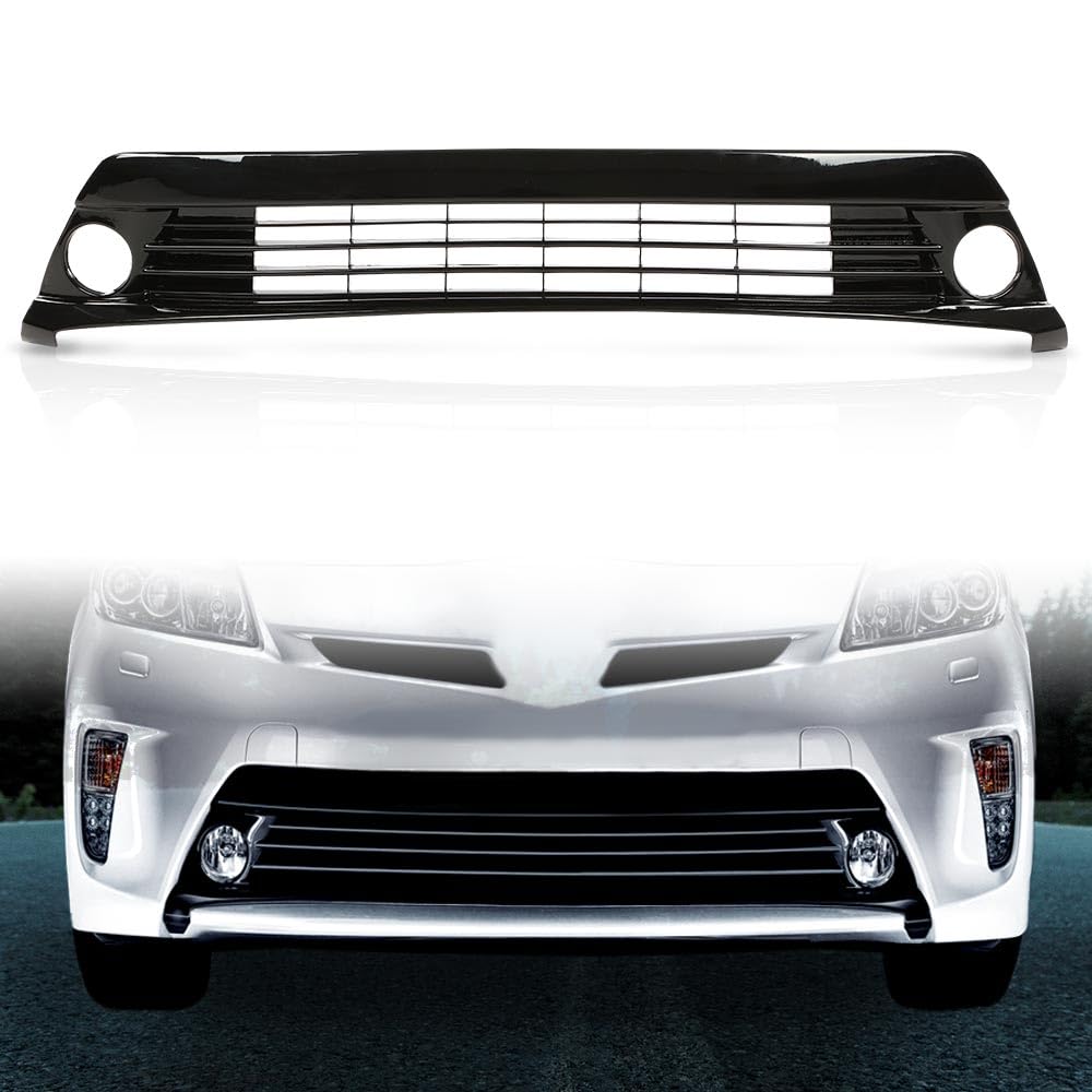 G-PLUS Front Bumper Grille Compatible with Toyota Prius 2012-2015 Primed Black 5310247020 TO1036157