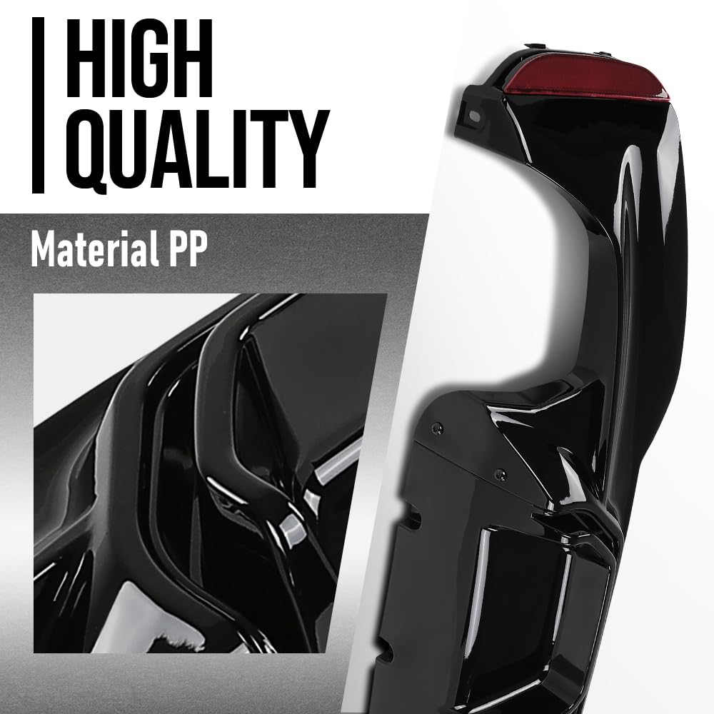 G-PLUS Rear Diffuser Compatible with BMW G30 G31 G38 5 Series 2017-2023 with M Sport Bumper Only Not Fit M550i Model Not Fit Model with Regular Non-M Sport Bumper Rear Diffuser Lip Glossy Black