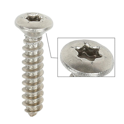 G-PLUS Chrome Headlight Bezel Marker Grille Trim Screws Kit Chrome Silver Stainless Steel (Thread #8, Length 13/16",Torx Pan Head with a 9/32" Outside Diameter) 11504069