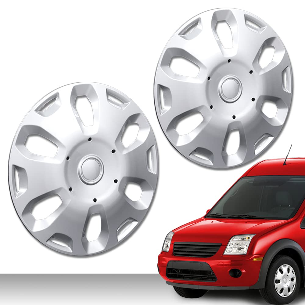 G-PLUS Wheel Covers Hub Caps Full Rim Hubs 15in Compatible with Ford Transit Connect Van 2010 2011 2012 2013 9T1Z1130A, 9T161130AA 2pcs