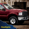 G-PLUS Headlights Assembly, Compatible with Ford F250 F350 F450 F550 Super Duty 1999-2004/Fit Ford Excursion 2000-2004 Bumper Headlamps, Clear Lens Chrome Housing Clear Reflector,faros delanteros