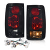 G-PLUS Tail Light Assembly Rear Brake Lamp LH&RH w/Bulbs Compatible with Toyota Hilux Pickup Truck 1989-1995 8156089166, 8155089166, TO2800105, TO2801105 Smoke Lens Black Housing Luces Traseras