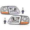 G-PLUS Headlights Compatible with Ford Chrome Housing Clear Reflector