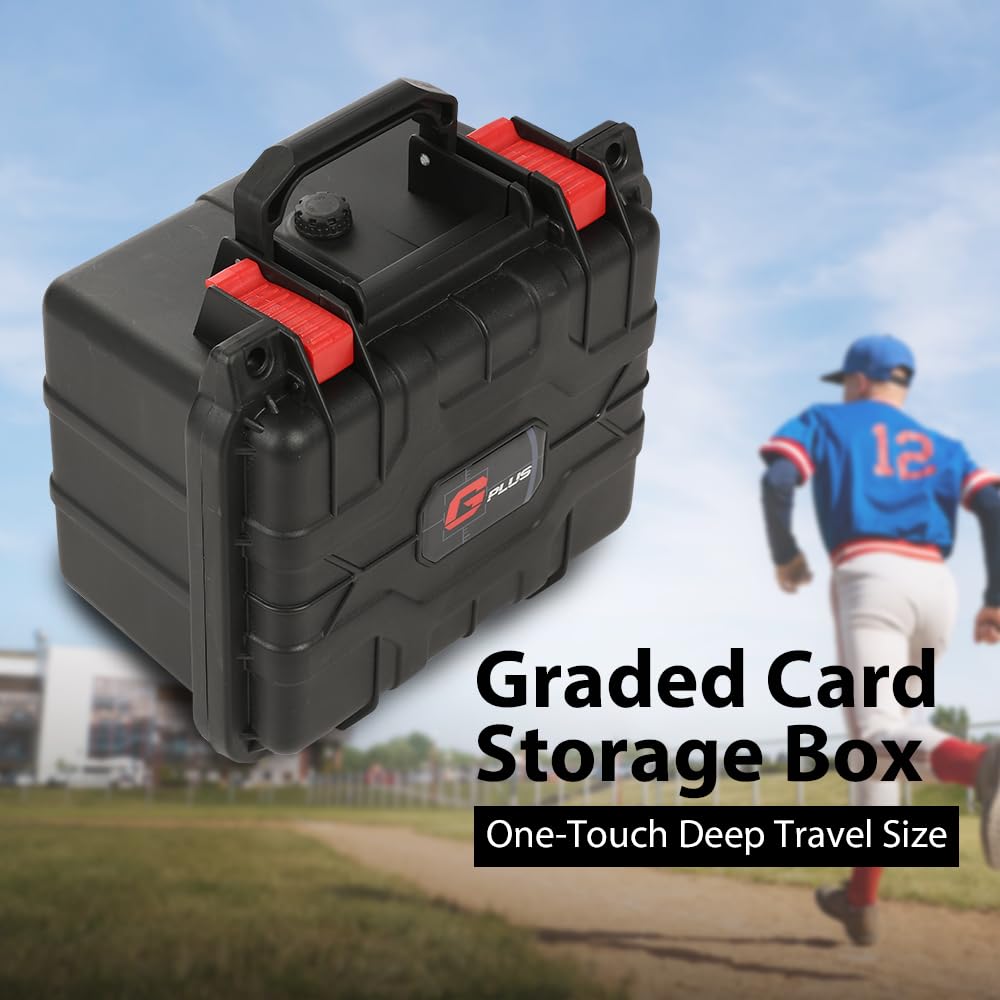 G-PLUS Graded Card Storage Box Fit BGS PSA SGC FGS Weatherproof Graded Sports Trading Cards Box(Small, Orange & Black)