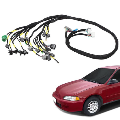 G-PLUS Tucked Engine Harness Fit Honda Civic Integra B16 B18 D16&B/D-Series OBD1 Tucked Budget Engine Harness w/OBD1 Dist/Inj/Alt & 92-95 ECU Plugs CNCH-0BD1-1