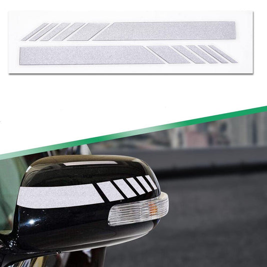 G-PLUS Rearview Mirror Carbon Fiber 5D Sticker Vinyl Stripe Decal Compatible with Car Accessories,2Pcs/Set (Silver)