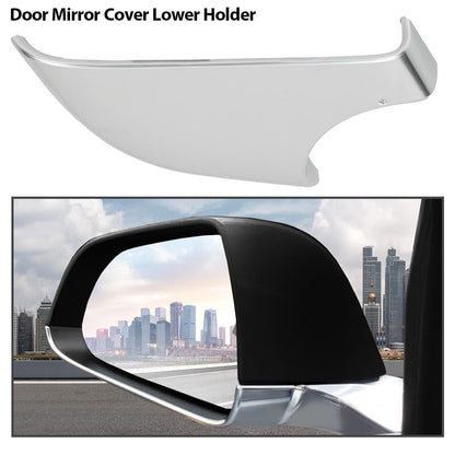 G-PLUS Left Side Wing Door Mirror Cover Lower Silver Holder Chrome Compatible With Tesla Model 3 2017-2022 22873005 Silver
