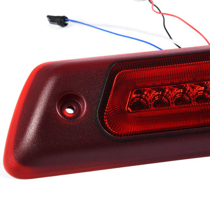 G-PLUS LED Third Brake Light Compatible With 2009-2014 Ford F150 High Mount Rear 3rd Cargo Tail Lamp Waterproof(Red lens Chrome Housing)