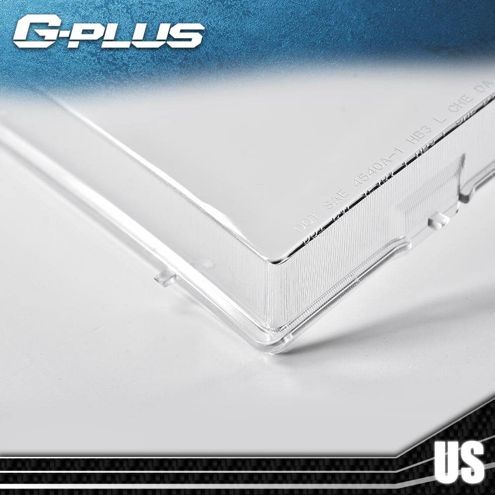G-PLUS Front Headlight Lenses Cover Compatible with 2007-2013 GMC Sierra 1500 2500HD 3500HD,Left & Right Side Replacement Pair (Clear Lens)