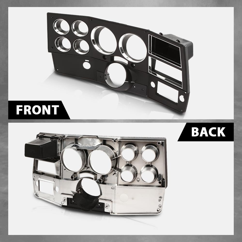 G-PLUS Dash Bezel W/Lower Column Cover with Storage Box Compatible with Chevy GMC Truck Blazer Suburban 1984-1987 without A/C & Wiper Switch Hole Black