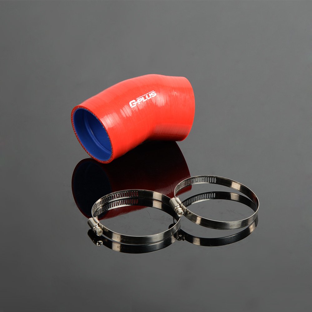 G-PLUS Silicone Intercooler Inlet Intake Hose Piping Kit Clamps Compatible With Ford Diesel 6.0L Elbow 2005-2007 Turbo (OEM：6C3Z 6C640-A)