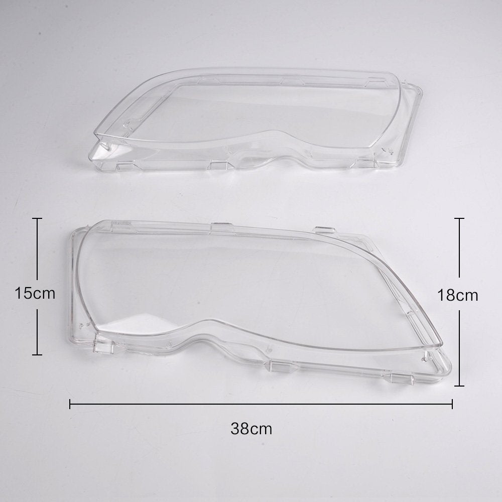 G-PLUS Headlight Lens Cover Compatible with BMW E46 4Door 320i 325i 325xi 330i 330xi 2002-2005, 63126924046 63127165772 63127165786