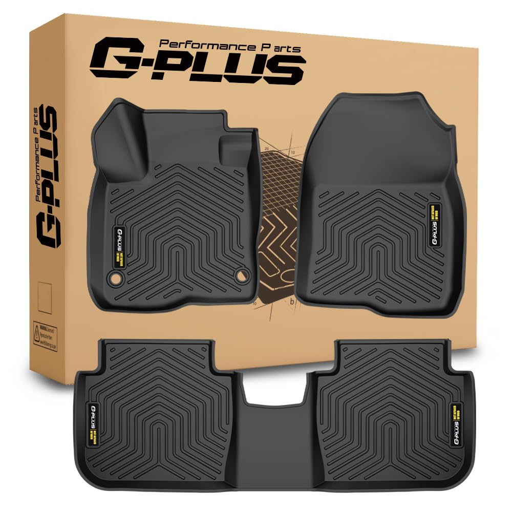 G-PLUS Floor Mats 3PCS Compatible with Honda CRV 2023 2024 2025(Include Hybird), TPE All Weather Full Cover Protection 3 Piece Black