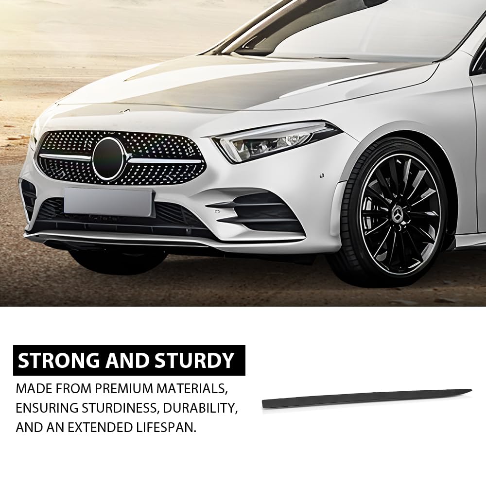 G-PLUS Front Left Bumper Trim Molding, Compatible with Benz A220 A250 2019-2022 With AMG Styling Package, Fit Benz A35 AMG 2020-2022, Driver Side, 1778854303, MB1046162