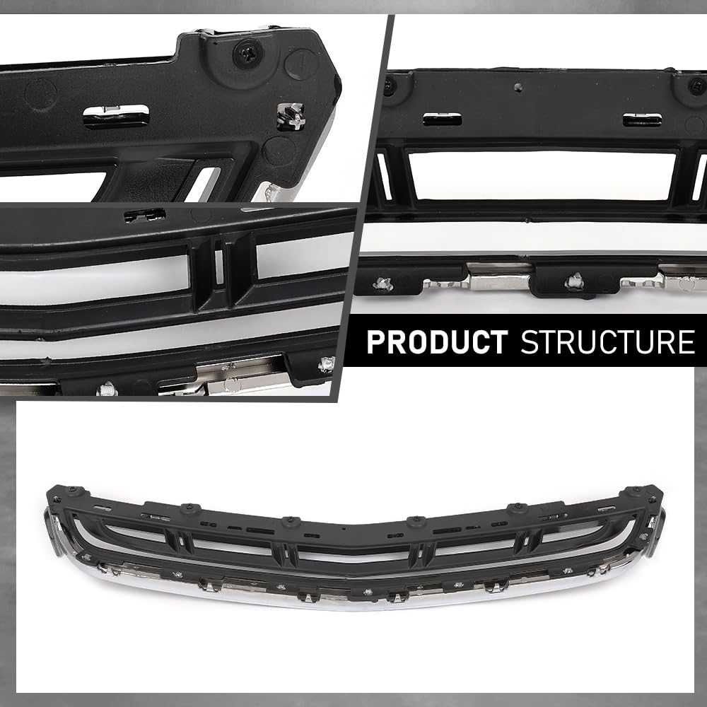 G-PLUS Front Bumper Lower Grille Radiator Grill Compatible with Cadillac XTS 2013-2017 GM1036158, 12457782, 20901627 Chrome Black