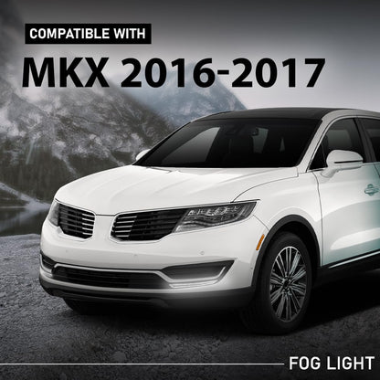 G-PLUS Fog Light Lamp Compatible with Lincoln MKX 2016-2017 FA1Z-13200-D, FA1Z13200D Black Driver Side LH