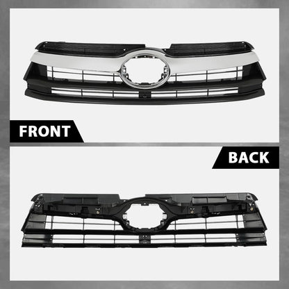 G-PLUS Grille Assembly Compatible with Toyota Highlander (submodel: Hybrid LE, Hybrid Limited, Hybrid XLE, LE, LE Plus, Limited, XLE) 2014-2016 Chrome Grill Insert Black 531010E170, TO1200371
