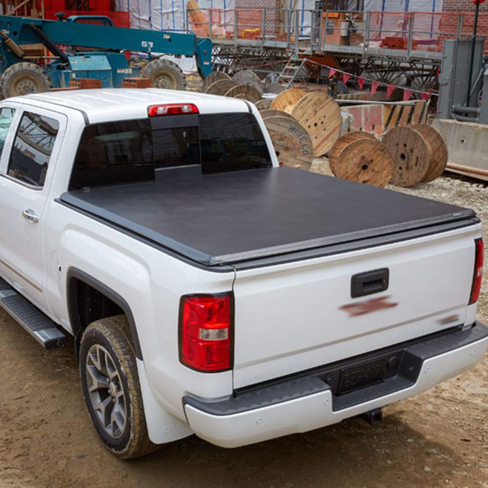 G-PLUS T3 Lock Tri-Fold 6Ft Truck Tonneau Cover Replacement for 2015-2020 Chevy Colorado/GMC Canyon,Short Bed 6' Black