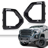 G-PLUS Front Fog Light Outer Bezel Cover Set Compatible with GMC Sierra 2019 2020 2021 Denali SLT AT4 (NOT fit SLE, Base or Elevation Models) 84176753, 84176752 Glossy Black Left&Right