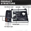 G-PLUS LED DRL Headlights Fit Ford Bronco F150 F250 F350 1992-1996,Fit w/Halogen Headlights Only,Bumper Headlamps, Left & Right Clear Lens Black Housing Amber Reflector,faros delanteros