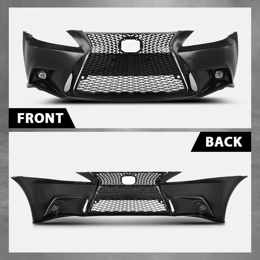 G-PLUS Front Bumper Set(Front Bumper & License Plate) Compatible with LX IS IS250 IS350 14+ F-Sport 2006-2013 2Pcs