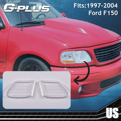 G-PLUS Front Headlight Lens Cover Compatible With 97-04 Ford F150 Expedition, Left & Right Side (Clear Lens)