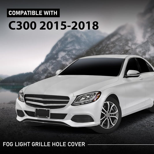 G-PLUS Fog Light Cover Grille Hole Left+Right Compatible with Benz W205 C300 C350e C400 2015-2017,Fit Benz W205 C43 C450 C63 AMG 2016-2017 2058851523