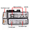 G-PLUS LED DRL headlights, Compatible with 1994 1995 1996 1997 1998 1999 GMC C1500 K1500 Yukon bumper Headlamp, Clear lens Chrome Housing Amber Reflector