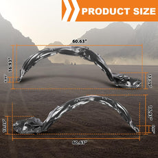 G-PLUS Fender Liner for Toyota Corolla 2009-2010 Front Left Right Black Side View