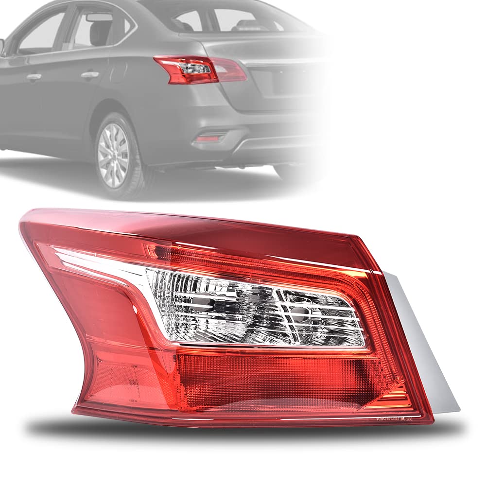 G-PLUS Tail Light Replacement For 2016 2017 2018 Nissan Sentra S/SR/SL/SV/FE+S/SR Turbo 4-Door Sedan 4Cyl 1.6L/1.8L Automotive Outer Brake Rear LED Lamp,Driver Side (Left) Luces TraserasAssembly