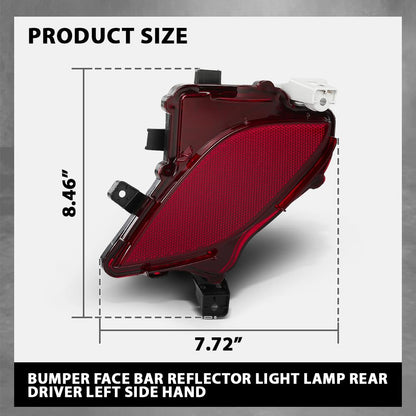 G-PLUS Rear Bumper Reflector Driver Left Side Compatible with Toyota Highlander XSE/Hybrid Bronze Edition 2020-2023 81490-0E060, 814900E060, TO1184117 Red